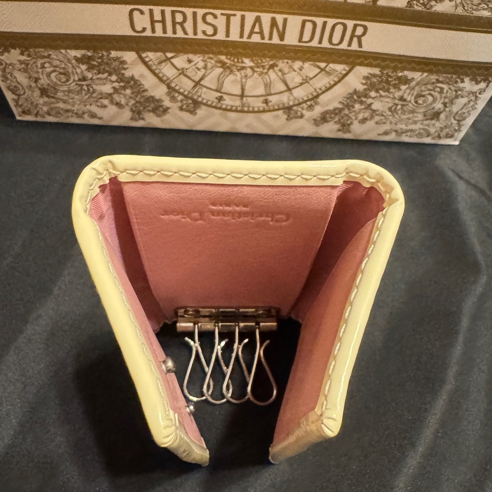 Dior Pink and Cream Canvas Key/Card Wallet - Picture 15 of 16